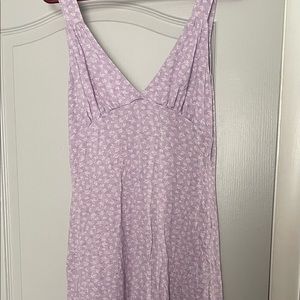 cute bando shirt and grey tank top along with purple flower dress
